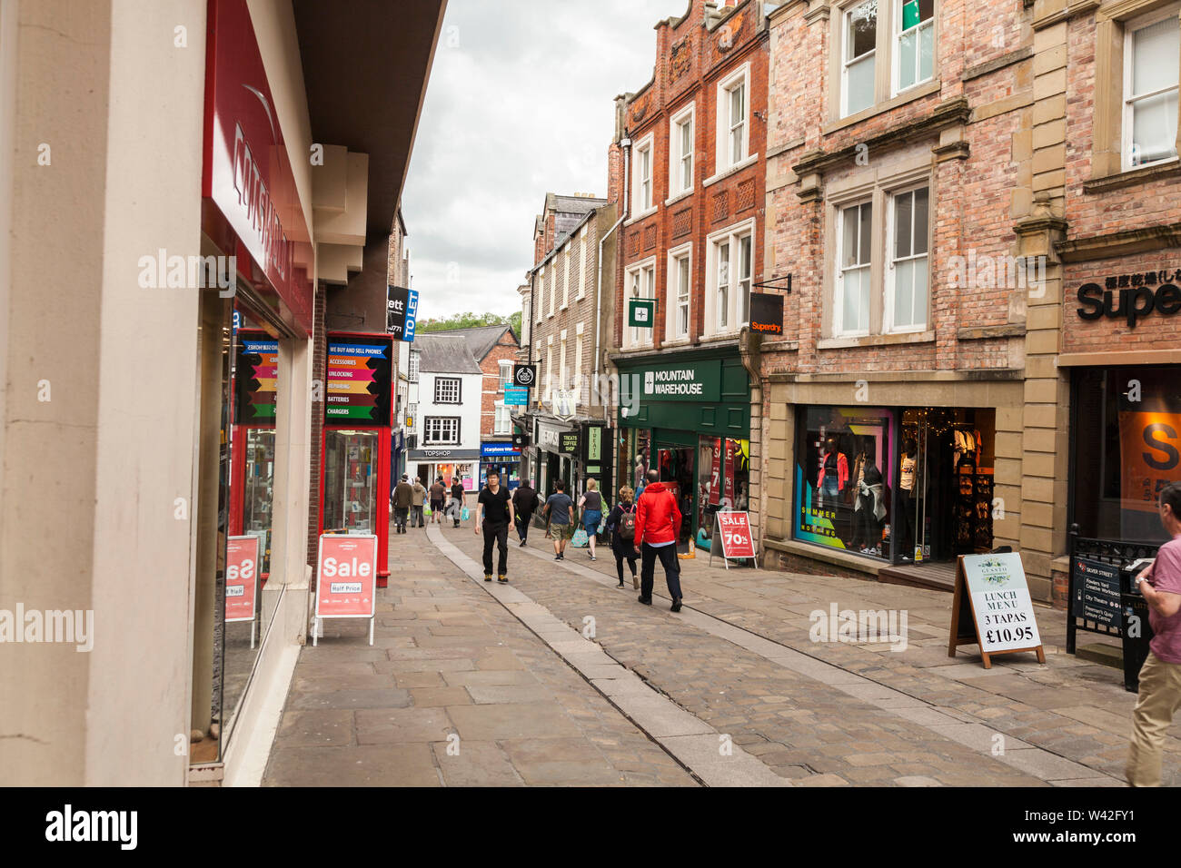 A street scene in Silver Street,Durham,England,UK Stock Photo Alamy