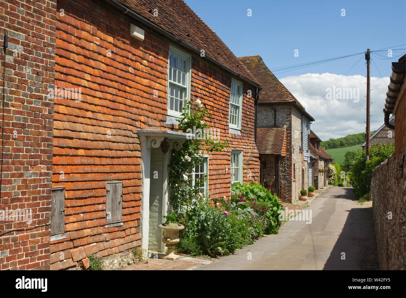 Cottages At Alfriston East Sussex England Stock Photo 260670569