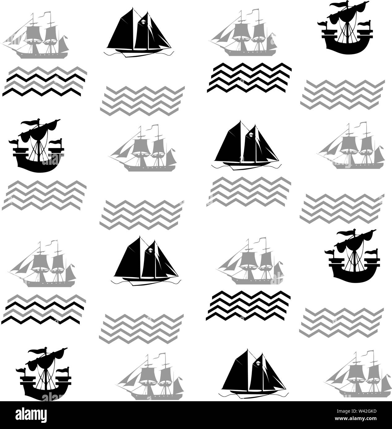 Sea geometric pattern in black and white Stock Vector Image & Art - Alamy