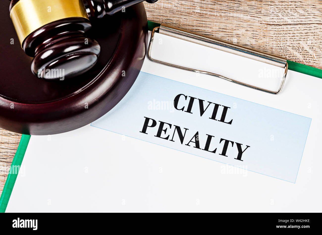 Civil penalty and gavel with document. Law concept Stock Photo Alamy Civil penalty and gavel with document. Law concept Stock Photo Alamy