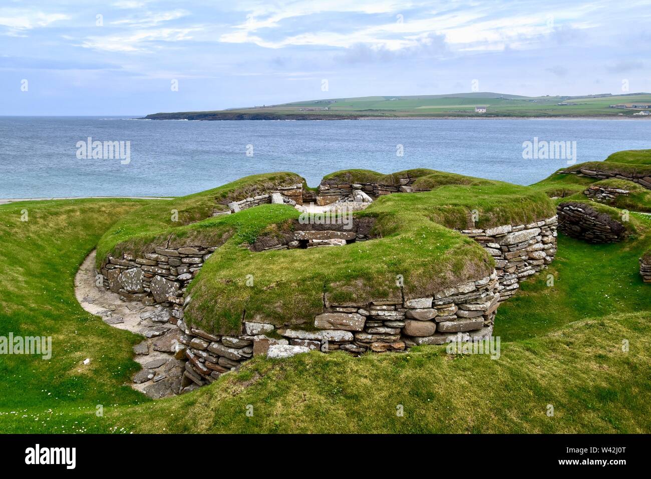 Skara Brae Neolithic village on Orkney Stock Photo