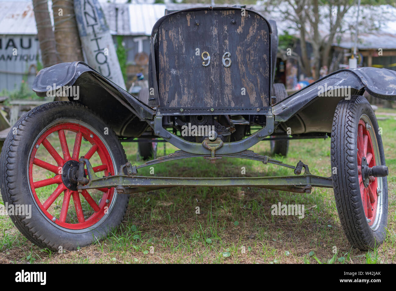Apalachicola Florida USA 05/10/2019. Old buggy outside the Tin Shed Stock Photo