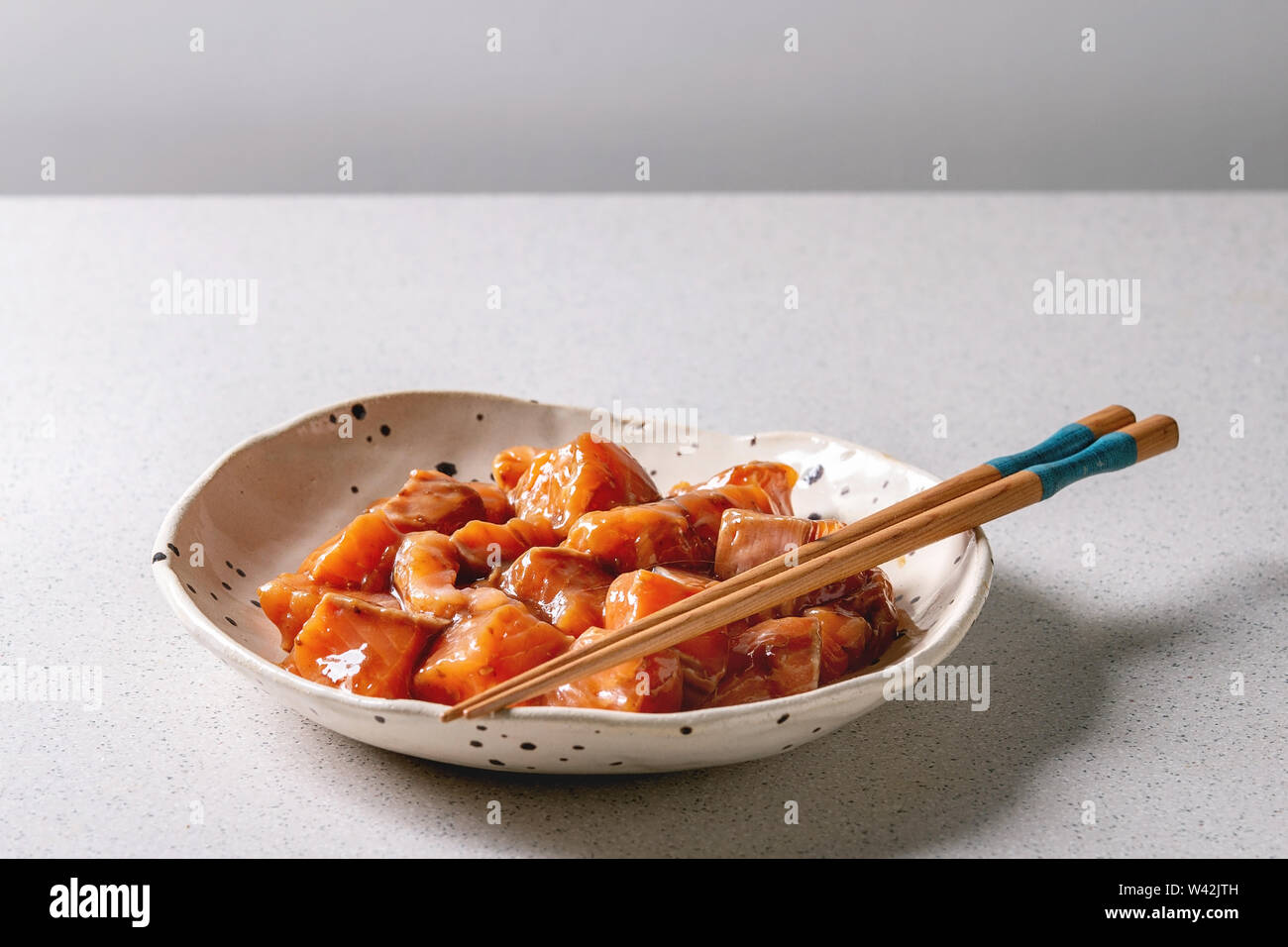 Soy sauce marinated salmon Stock Photo Alamy
