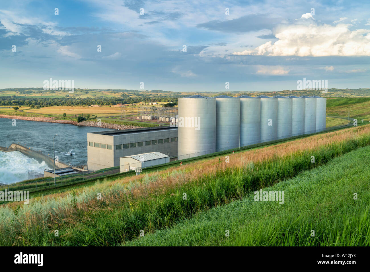 Fort Randall Dam and hydro power plant on Missouri River in South