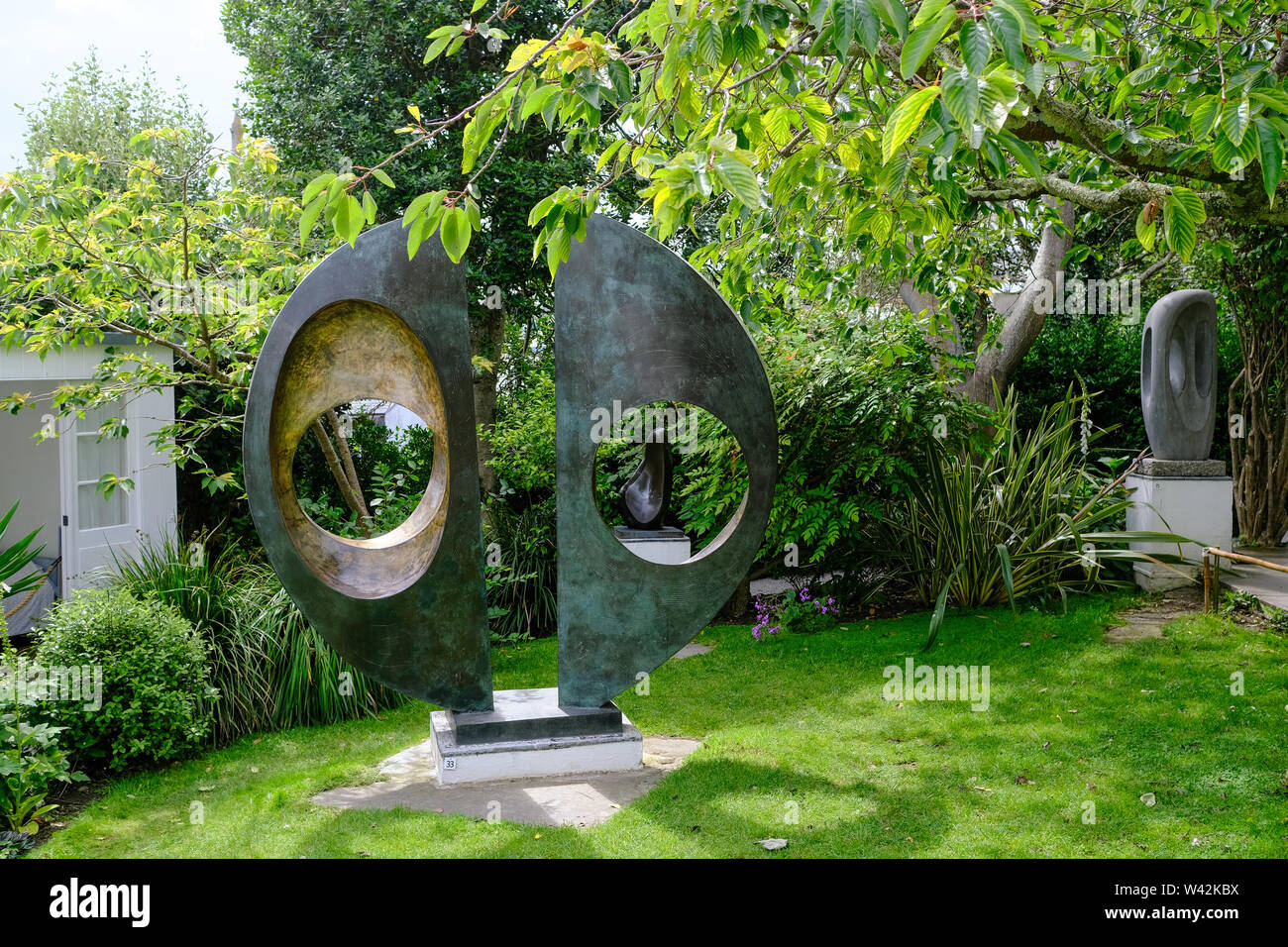 Sculptures in the garden at the Barbara Hepworth studios in St Ives