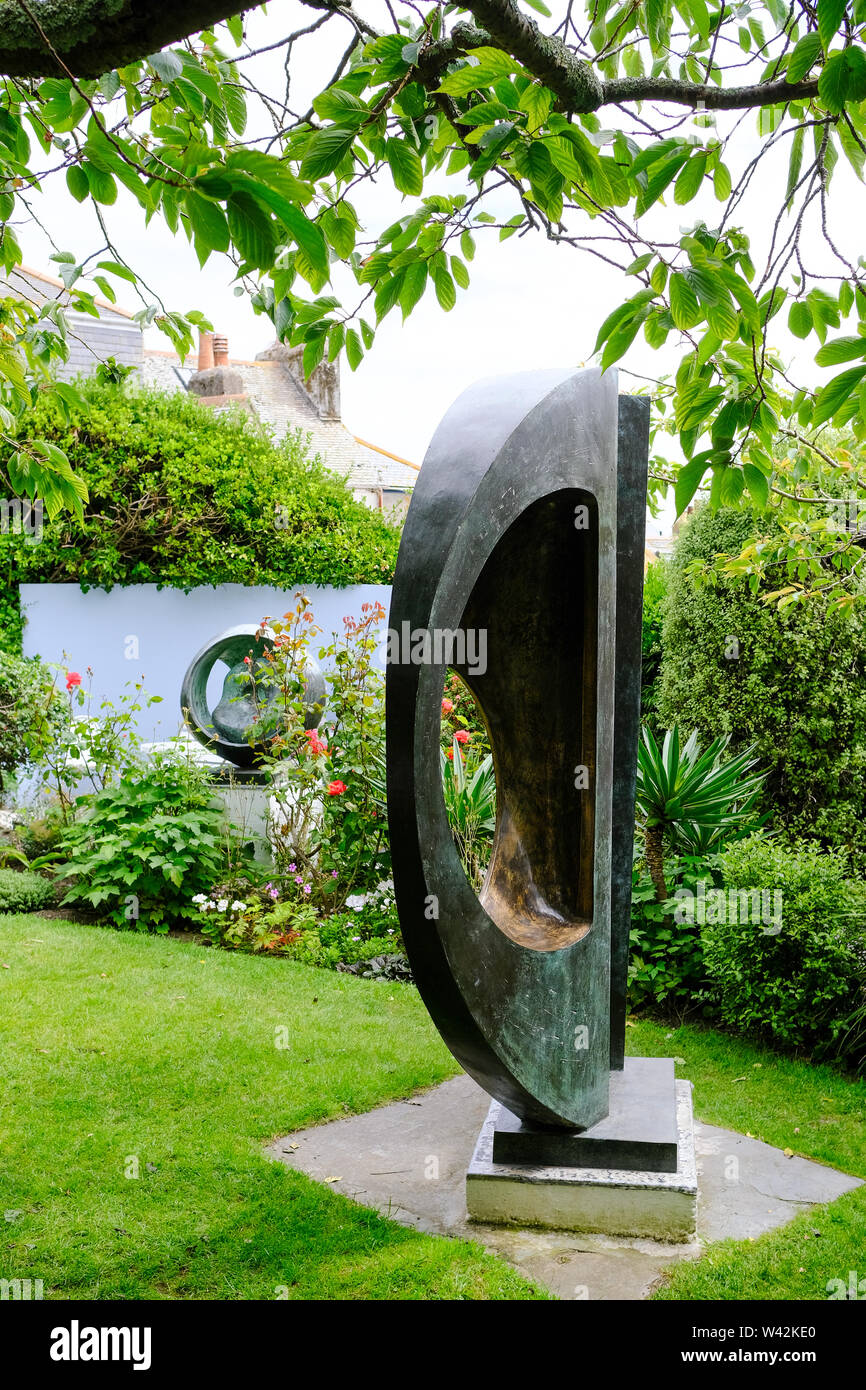 A sculpture in the garden at the Barbara Hepworth studios in St Ives