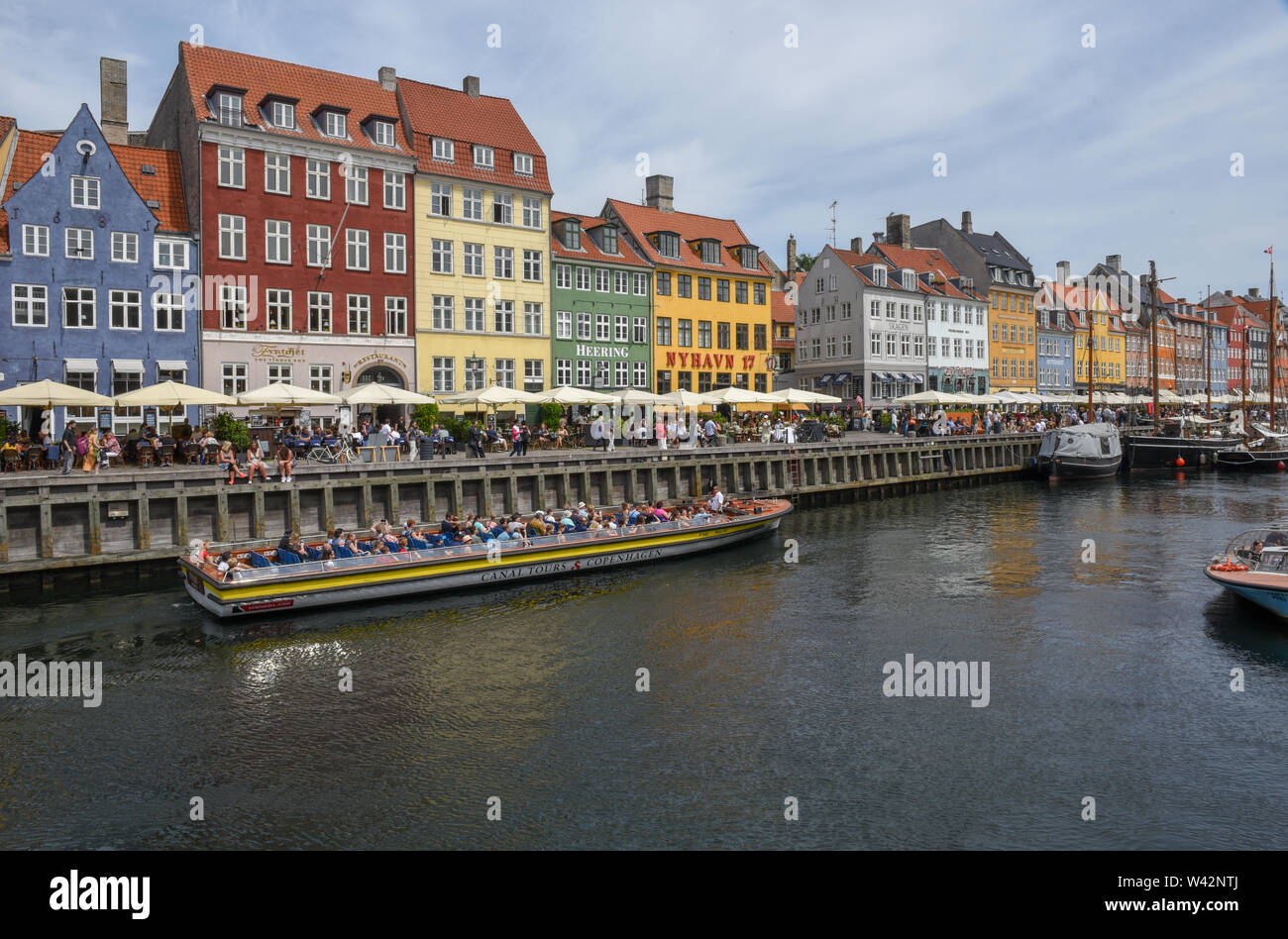 Copenhagen, Denmark - the Nyhavn canal at Copenhagen on Denmark Stock Photo