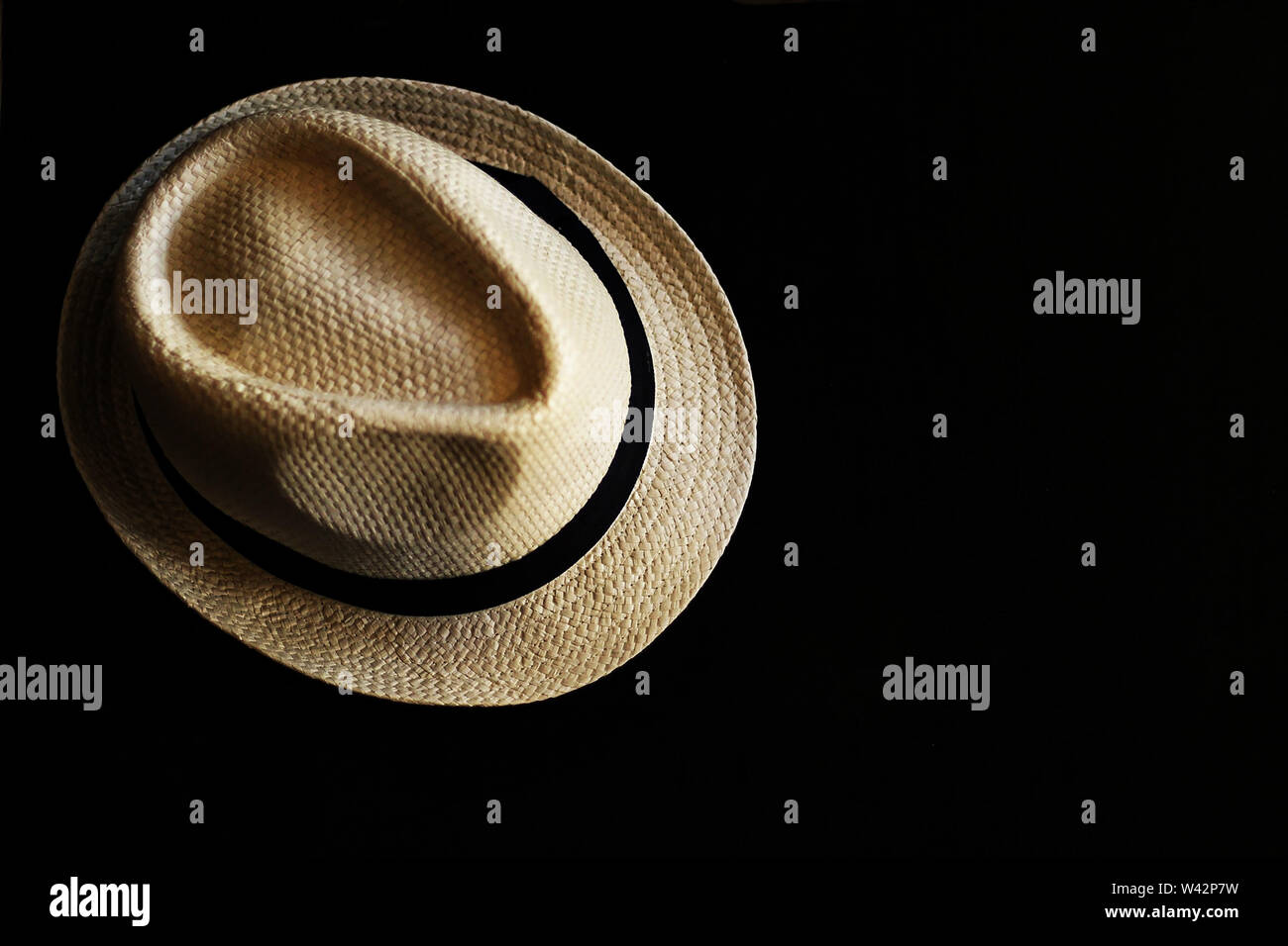 Hat on a black background. Stock Photo