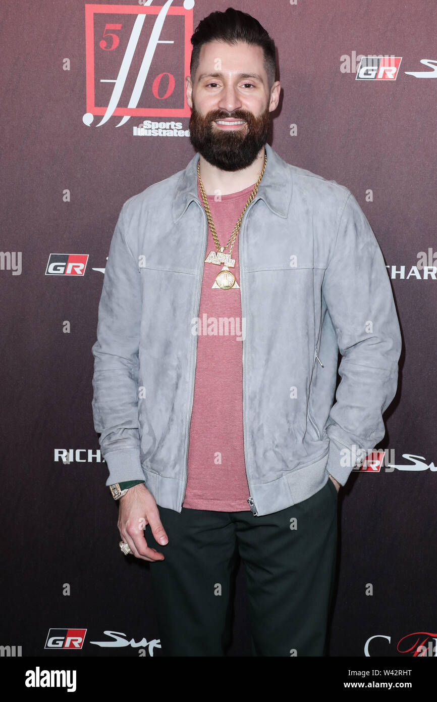 Hollywood, United States. 18th July, 2019. HOLLYWOOD, LOS ANGELES, CALIFORNIA, USA - JULY 18: Adam Goldstein arrives at the Sports Illustrated Fashionable 50 held at Sunset Room Hollywood on July 18, 2019 in Hollywood, Los Angeles, California, United States. (Photo by Xavier Collin/Image Press Agency) Credit: Image Press Agency/Alamy Live News Stock Photo