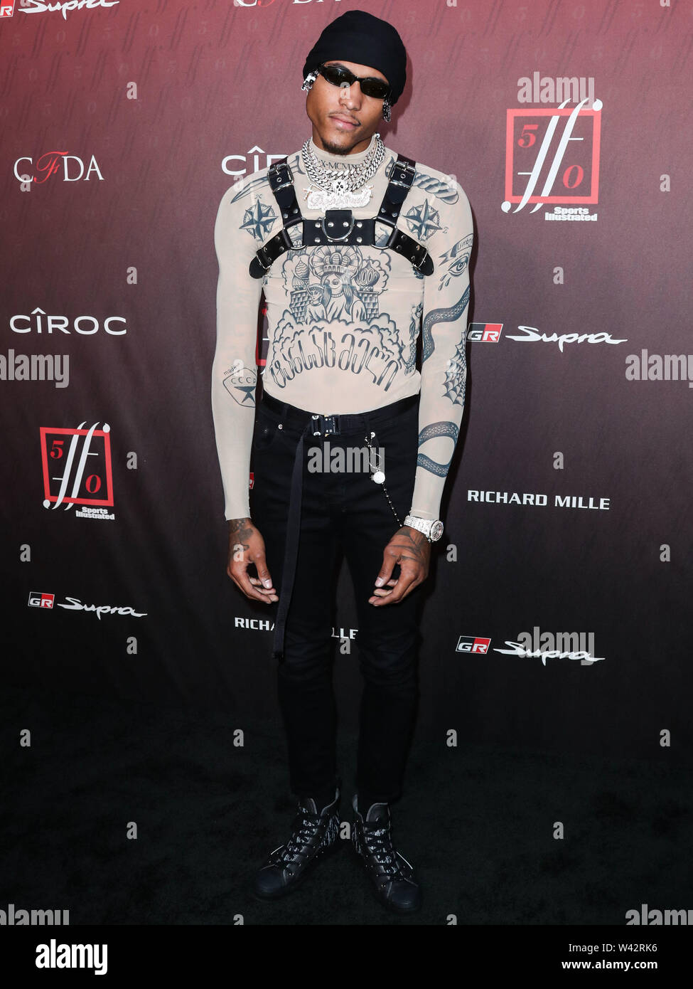 Kelly Oubre Jr. arrives at the Sports Illustrated Fashionable 50 held at  HYDE Sunset: Kitchen + Cocktails in West Hollywood, CA on Thursday, July  12, 2018. (Photo By Sthanlee B. Mirador/Sipa USA