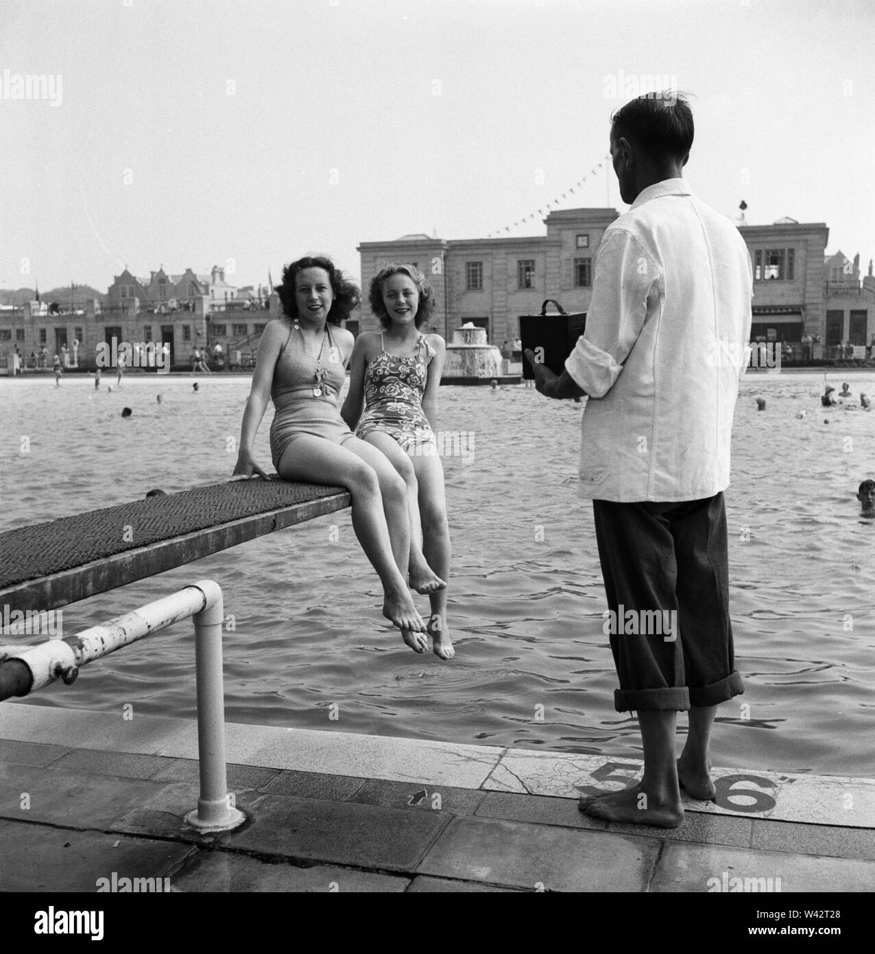 Holiday scenes in Weston-super-Mare, Somerset, England. 26th August 1949. Stock Photo