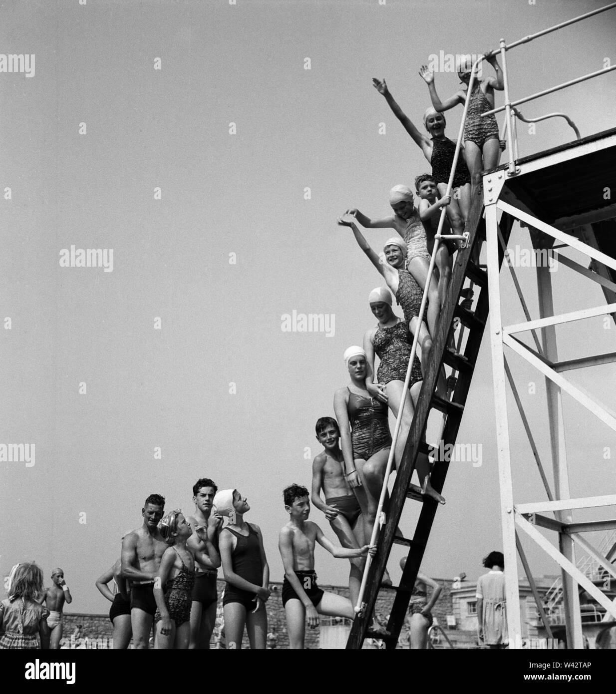 Holiday scenes in Weston-super-Mare, Somerset, England. 26th August 1949. Stock Photo