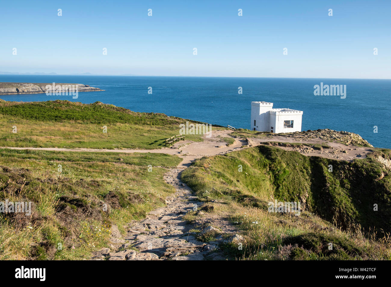 Ellin's Tower at South Stack on the Island of Anglesey, Wales UK Stock