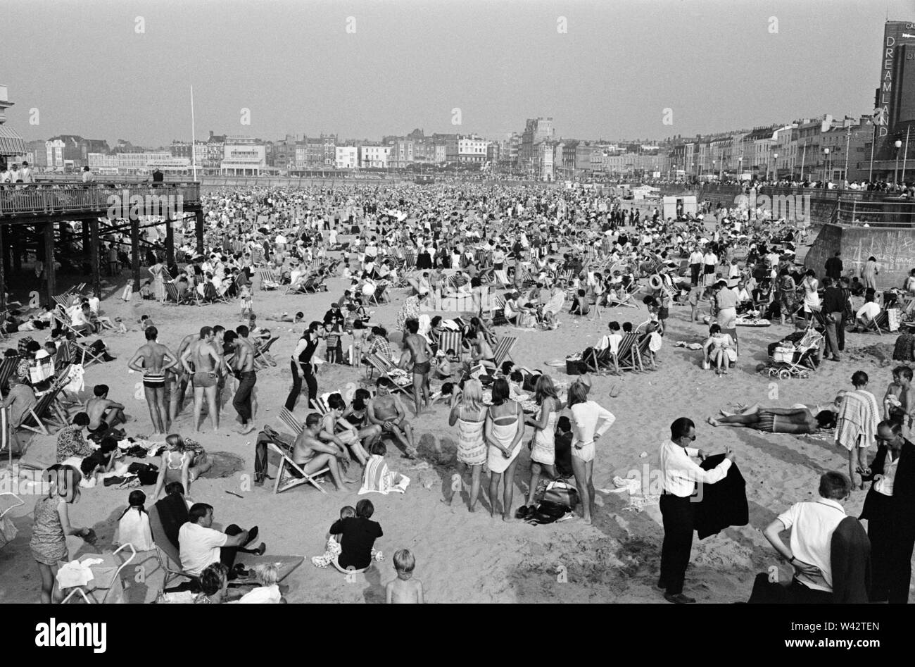 Bank holiday scenes at Margate, Kent. 27th August 1967. Stock Photo