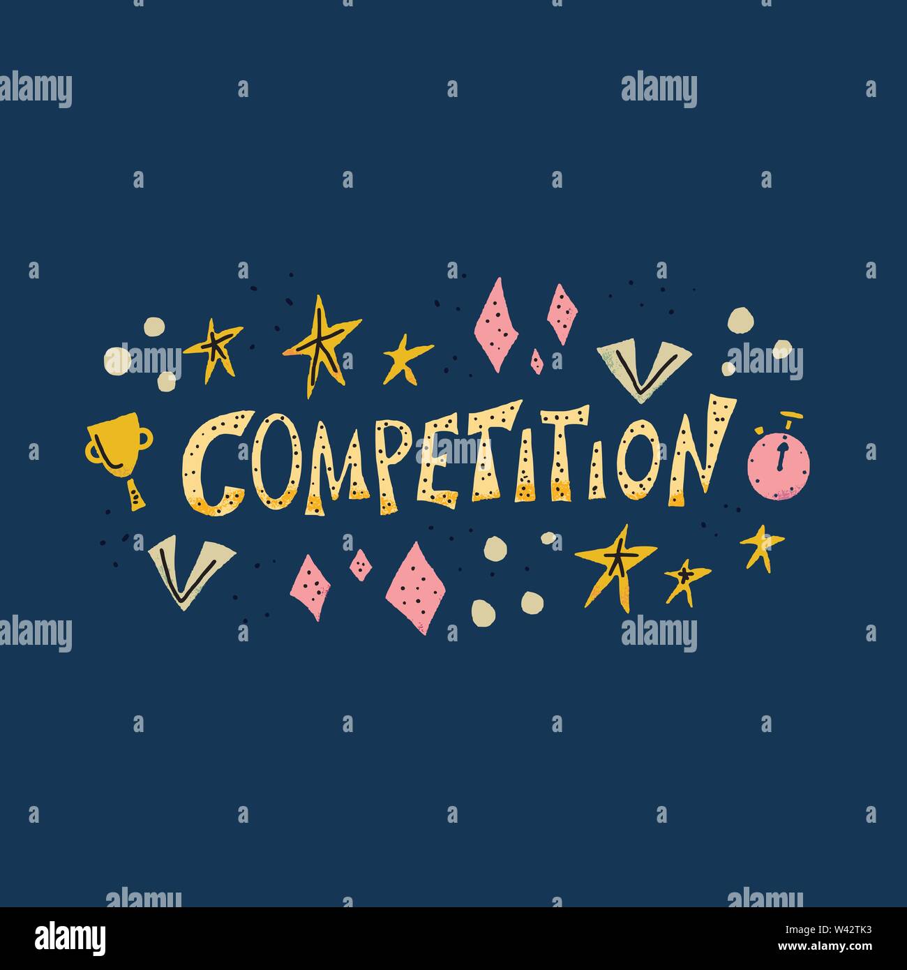 Competition emblem with decoration isolated on dark background. Vector ...