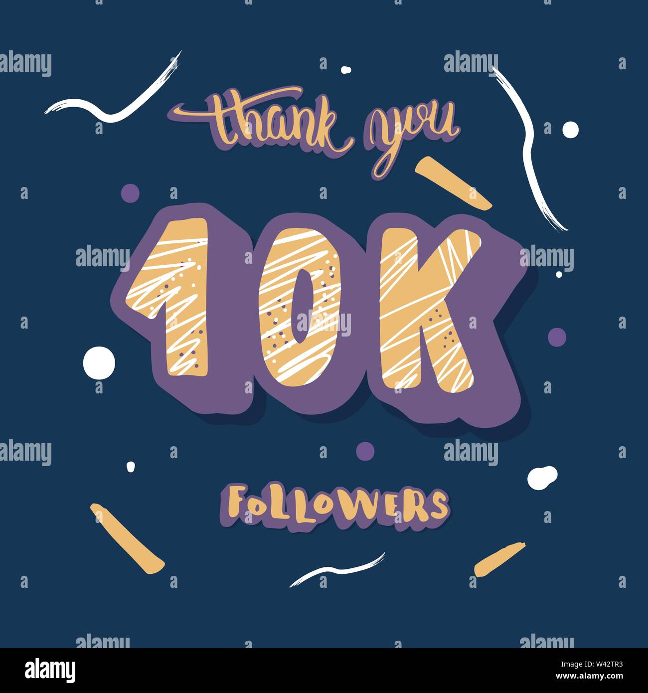 10k followers thank you post. 10000 subscribers. Social media banner ...