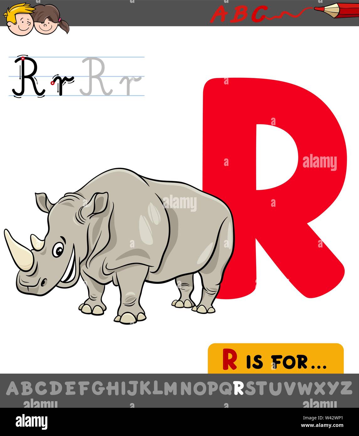 Educational Cartoon Illustration of Letter R from Alphabet with Rhinoceros Animal Character for Children Stock Vector Image & Art - Alamy Educational Cartoon Illustration of Letter R from Alphabet with Rhinoceros Animal Character for Children Stock Vector Image & Art - Alamy