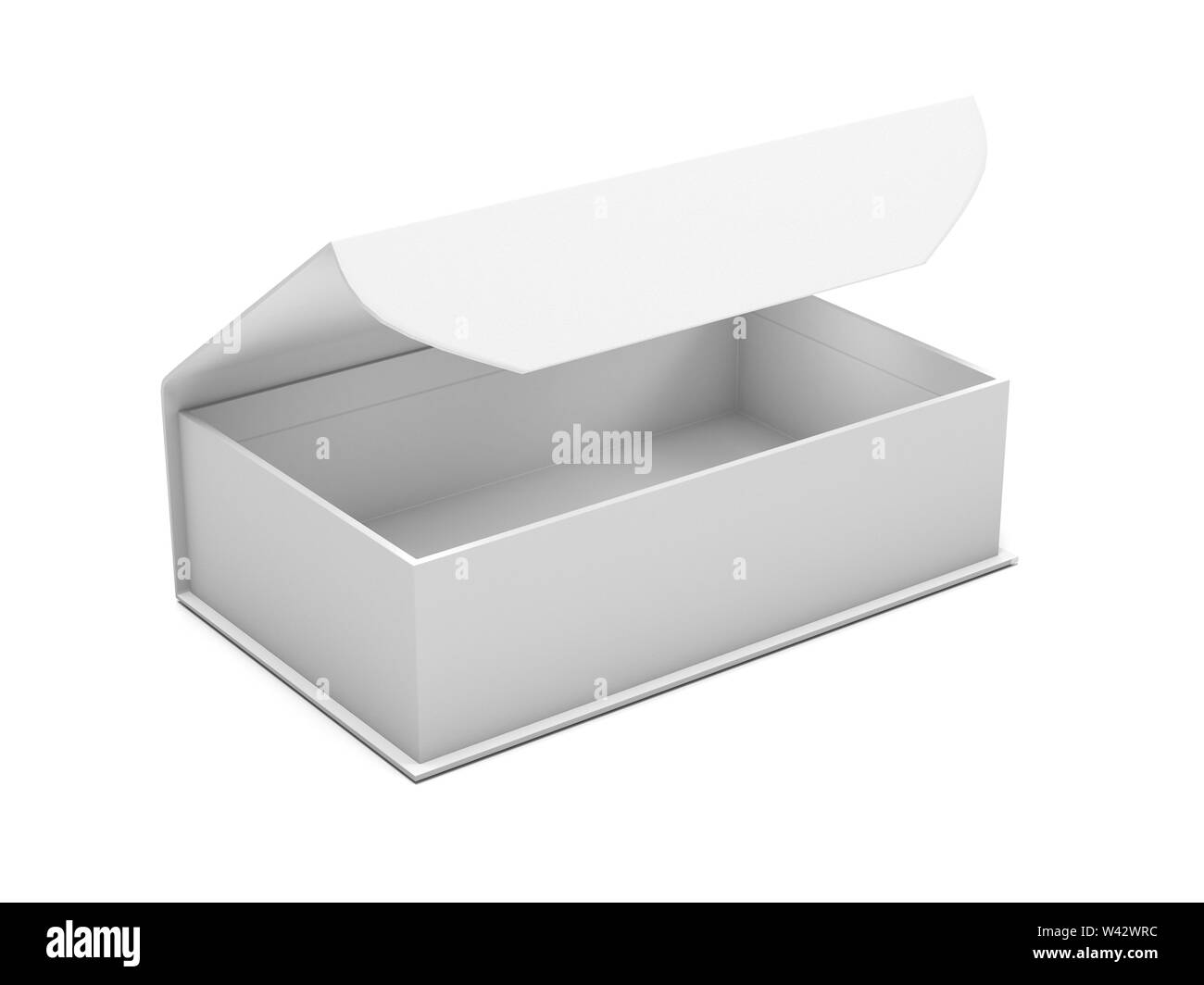Open gift box mock up. Open jewelry box with magnetic clasp. 3d rendering  illustration isolated on white background Stock Photo - Alamy
