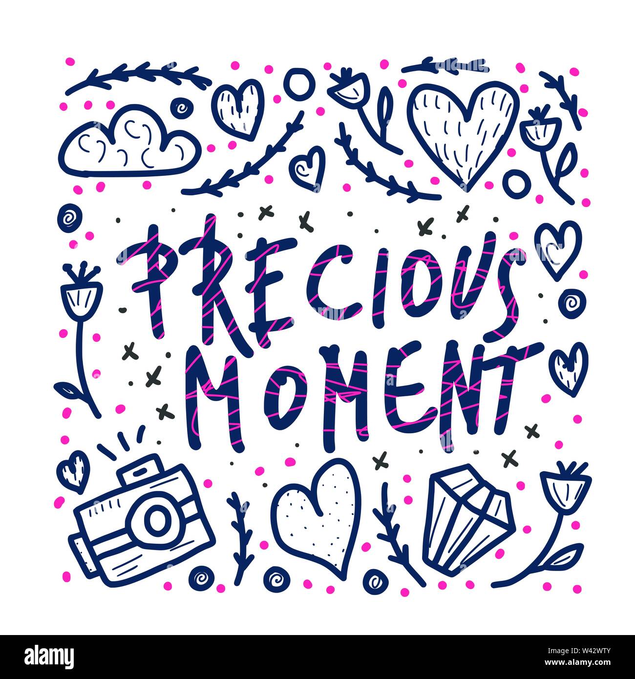 Precious Stock - Font poster. Lettering decoration with lettering