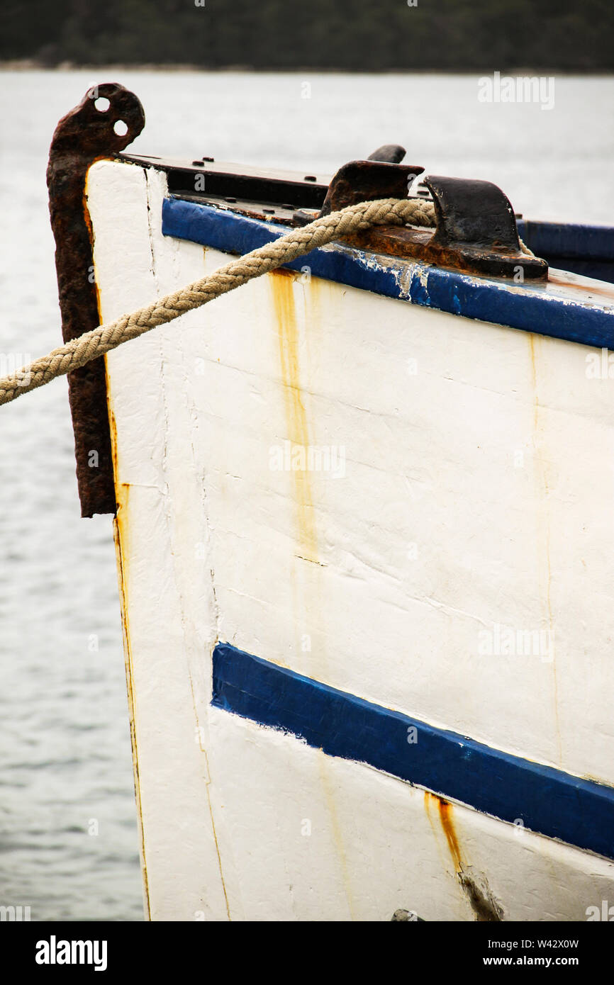 Bow (front) of the industrial fishing ship or a boat Stock Photo Alamy