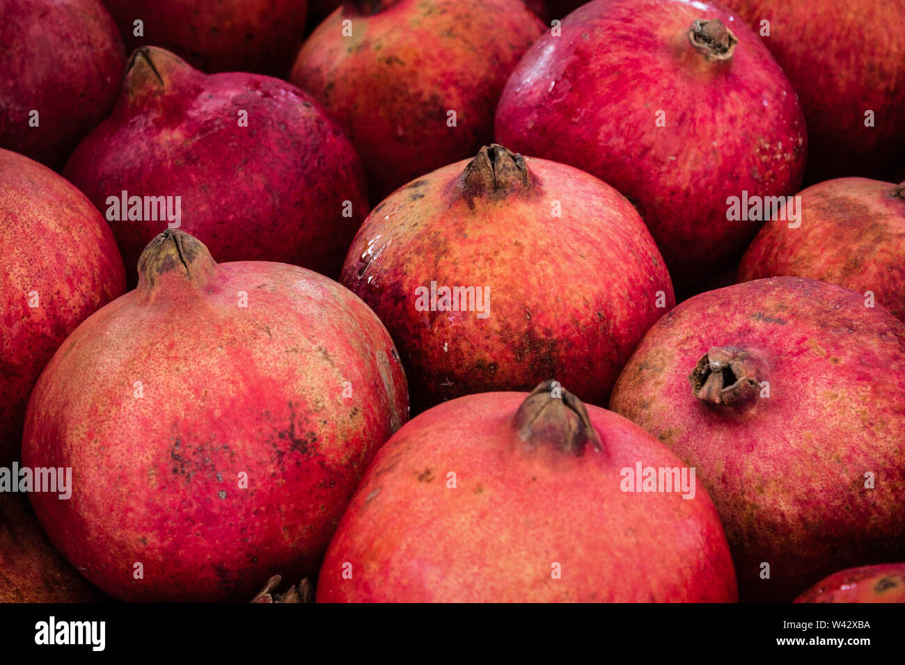 pomegranate, grenadine fruit - closeup of pomegranates Stock Photo