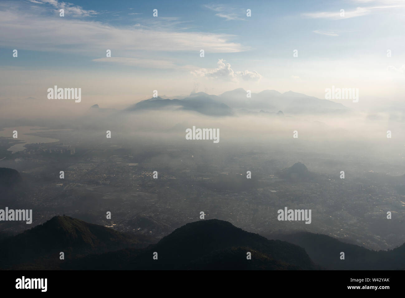 View from Bico do Papagaio, Tijuca Forest, Rio de Janeiro, Brazil Stock