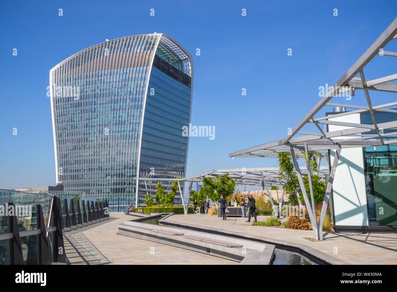 London, UK - July 16, 2019 - 20 Fenchurch Street building seen from The Garden at 120, a roof garden in the city of London Stock Photo