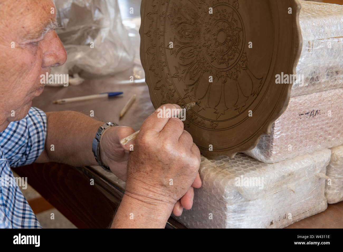 Greece, Rhodes, the largest of the Dodecanese islands. Bonis Ceramics