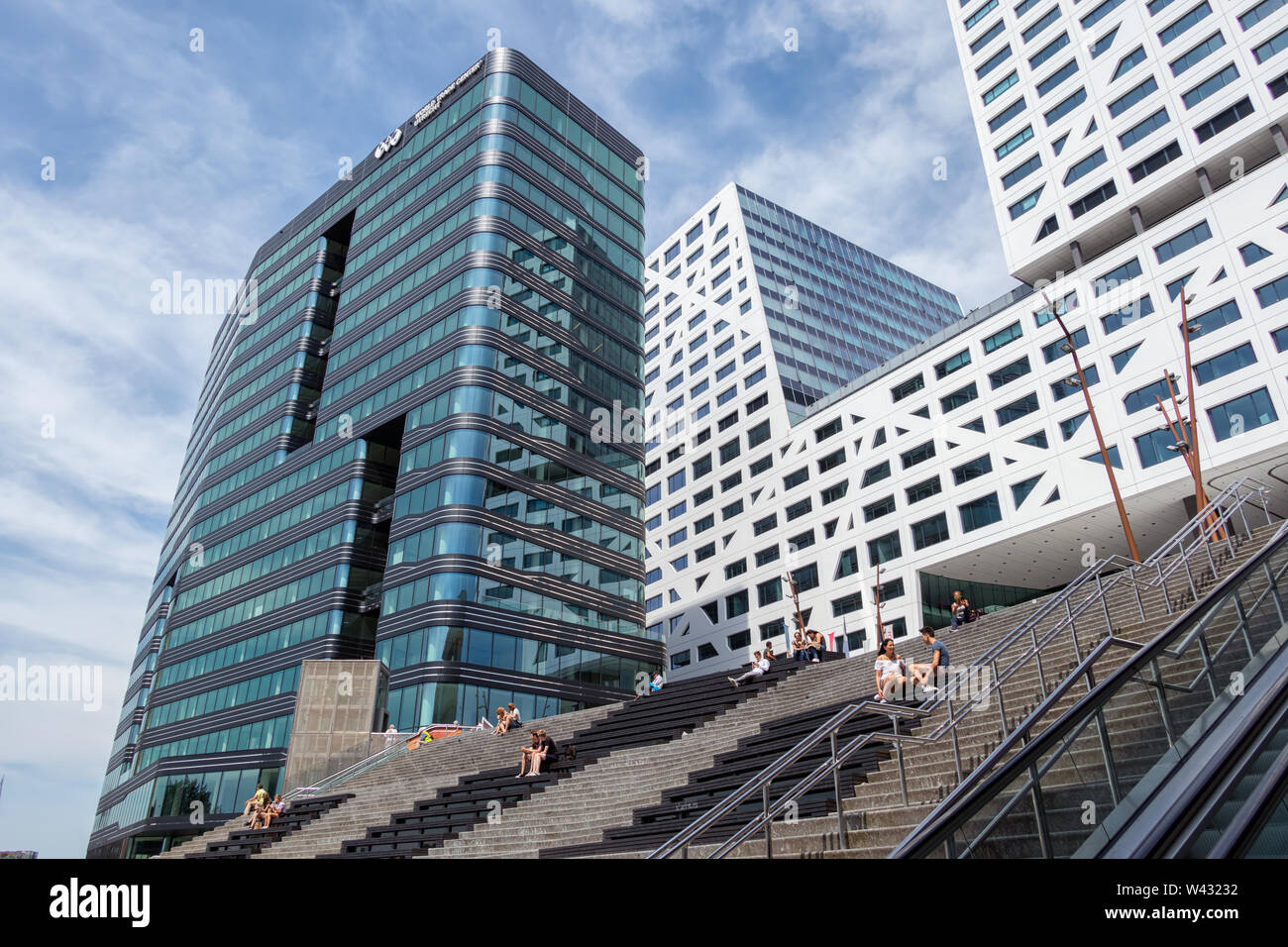 Facade modern office buildings near Dutch railway station Utrecht Stock ...