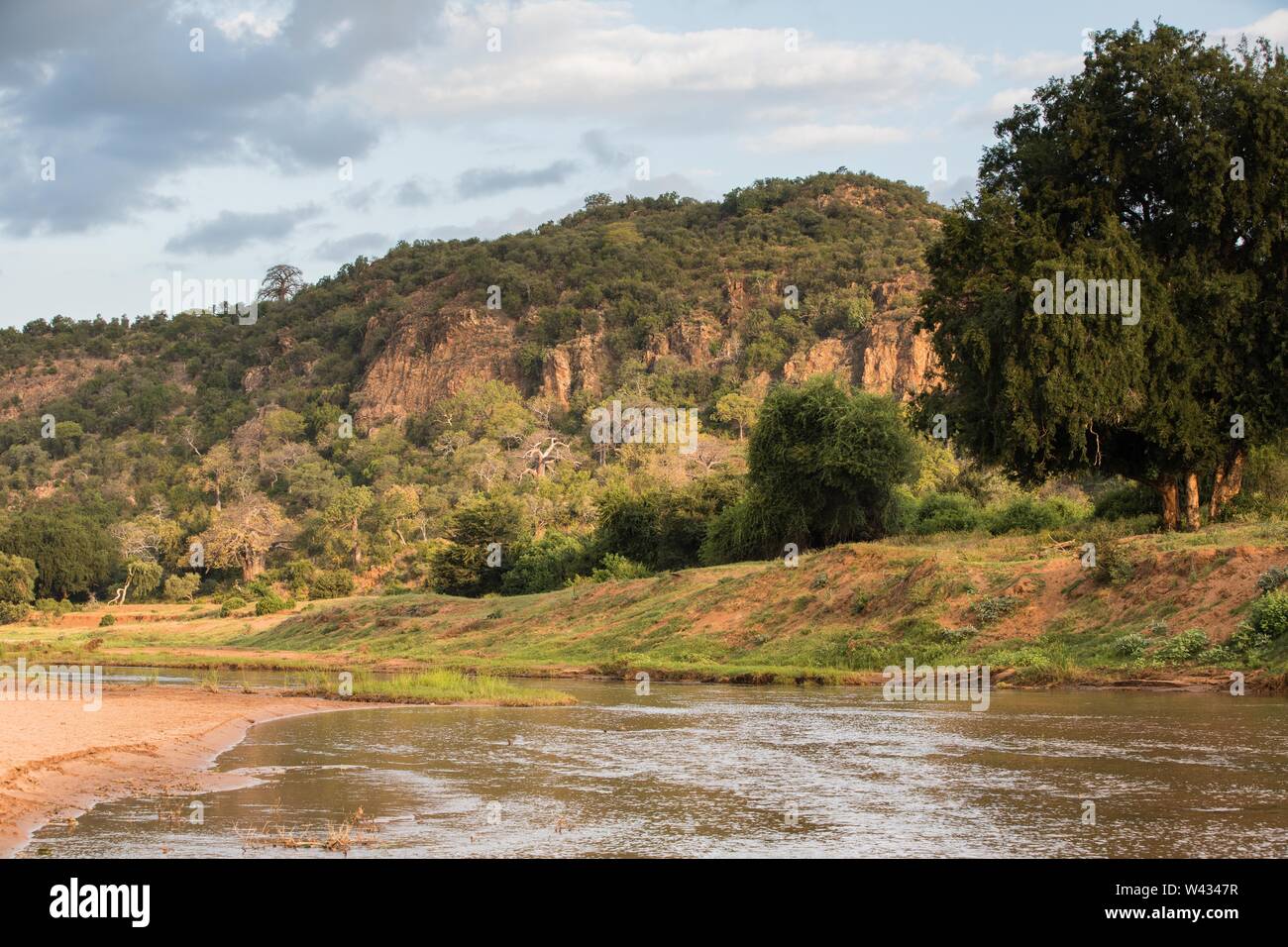 The remote Pafuri region in the far north of Kruger National Park, Limpopo, South Africa, is a favorite among many safari going tourists. Stock Photo