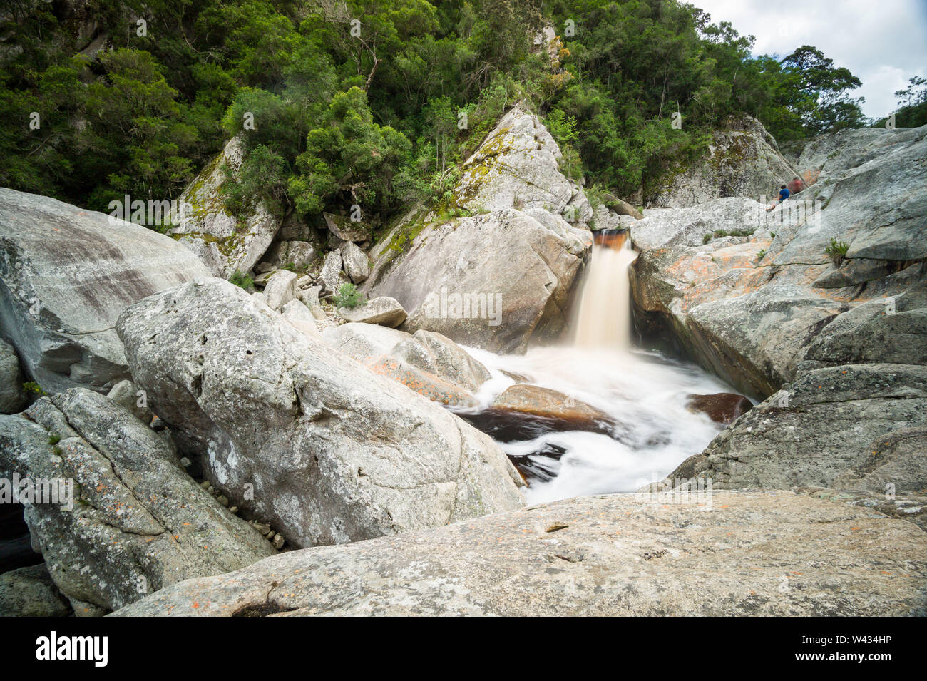 Scenic rushing waterfall in the Garden Route, Touws River, Wilderness, Western Cape, South Africa Stock Photo