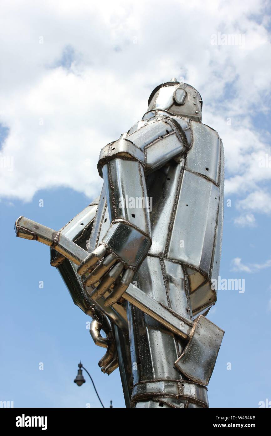 The Wizard of Oz Tin Man statue at Oz Park in Chicago, Illinois Stock