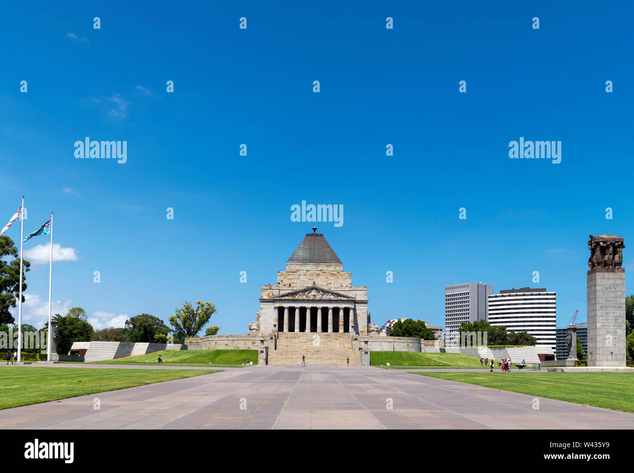 The Shrine of Remembrance, a war memorial in Kings Domain, Melbourne, Victoria, Australia Stock Photo