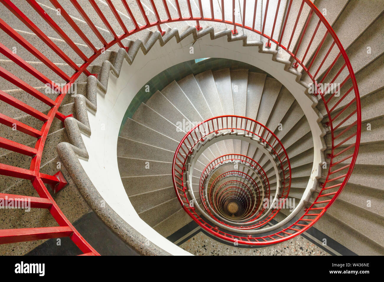 Spiral staircase in the Skyscraper The Nebotičnik ljubljana Slovenia EU Europe Stock Photo