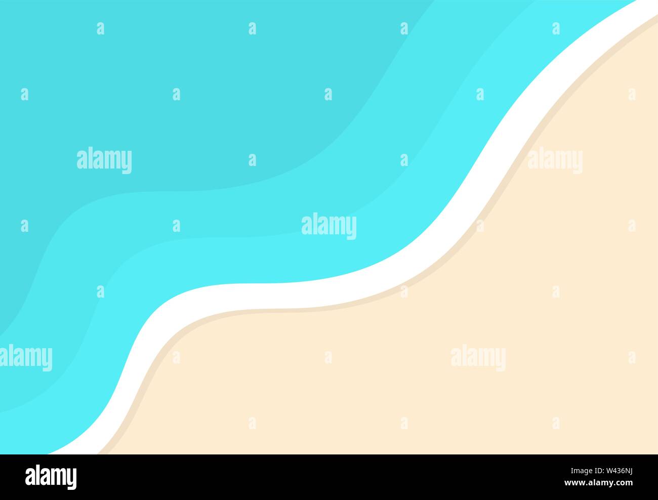 The beach and sea wave top view. Vector illustration Stock Vector Image ...