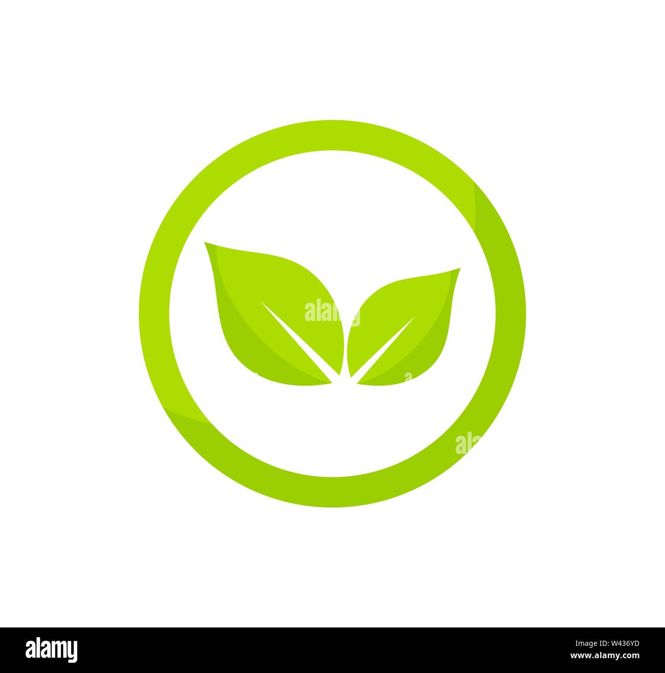 Circle green leaves logo concept. Vector illustration Stock Vector ...
