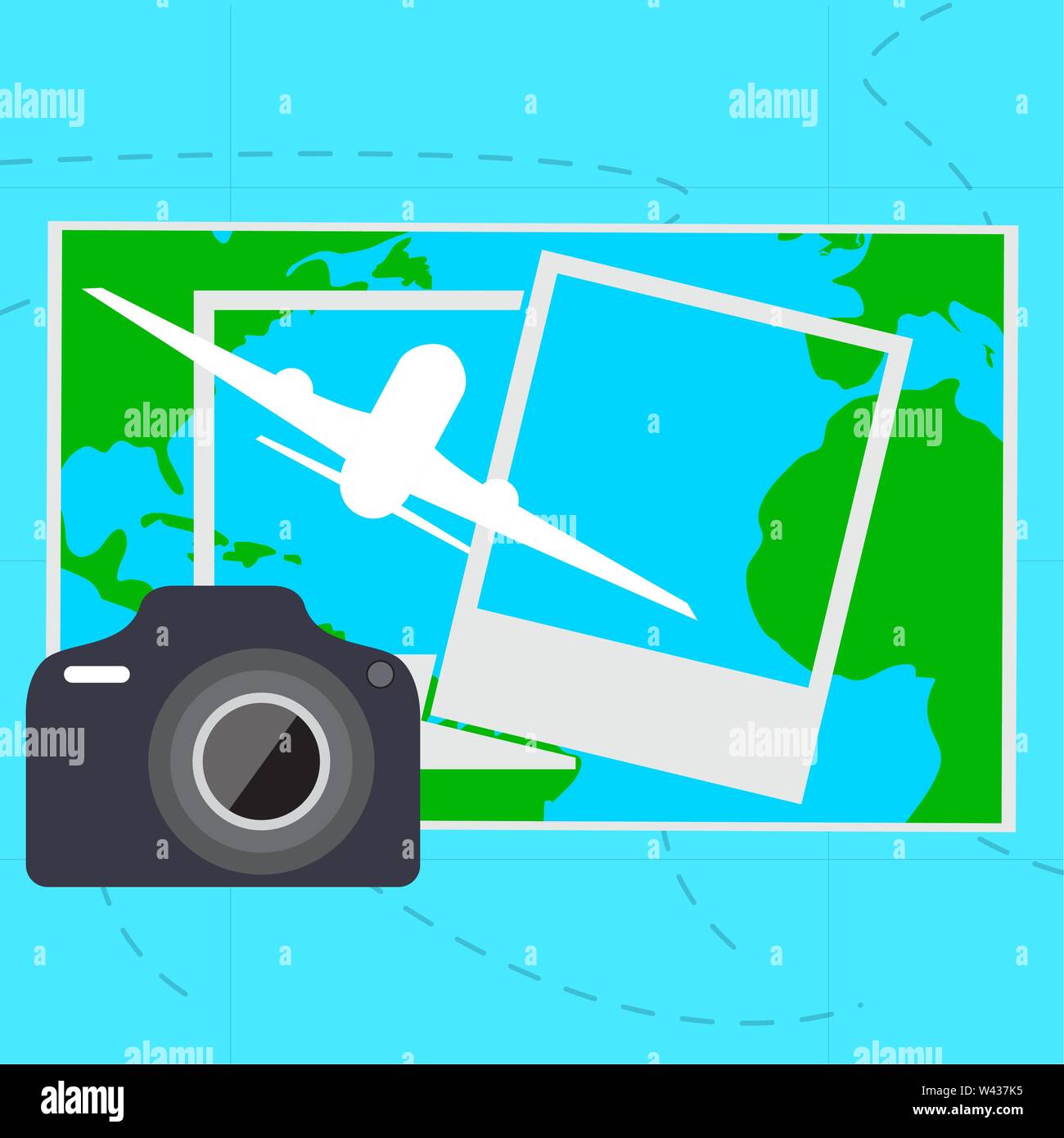 Isolated camera and a map. Travel and tourism - Vector Stock Vector ...