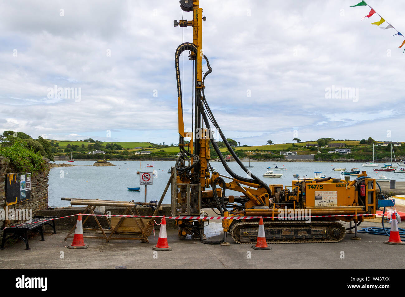 Mobile land drilling rig taking core samples. Stock Photo