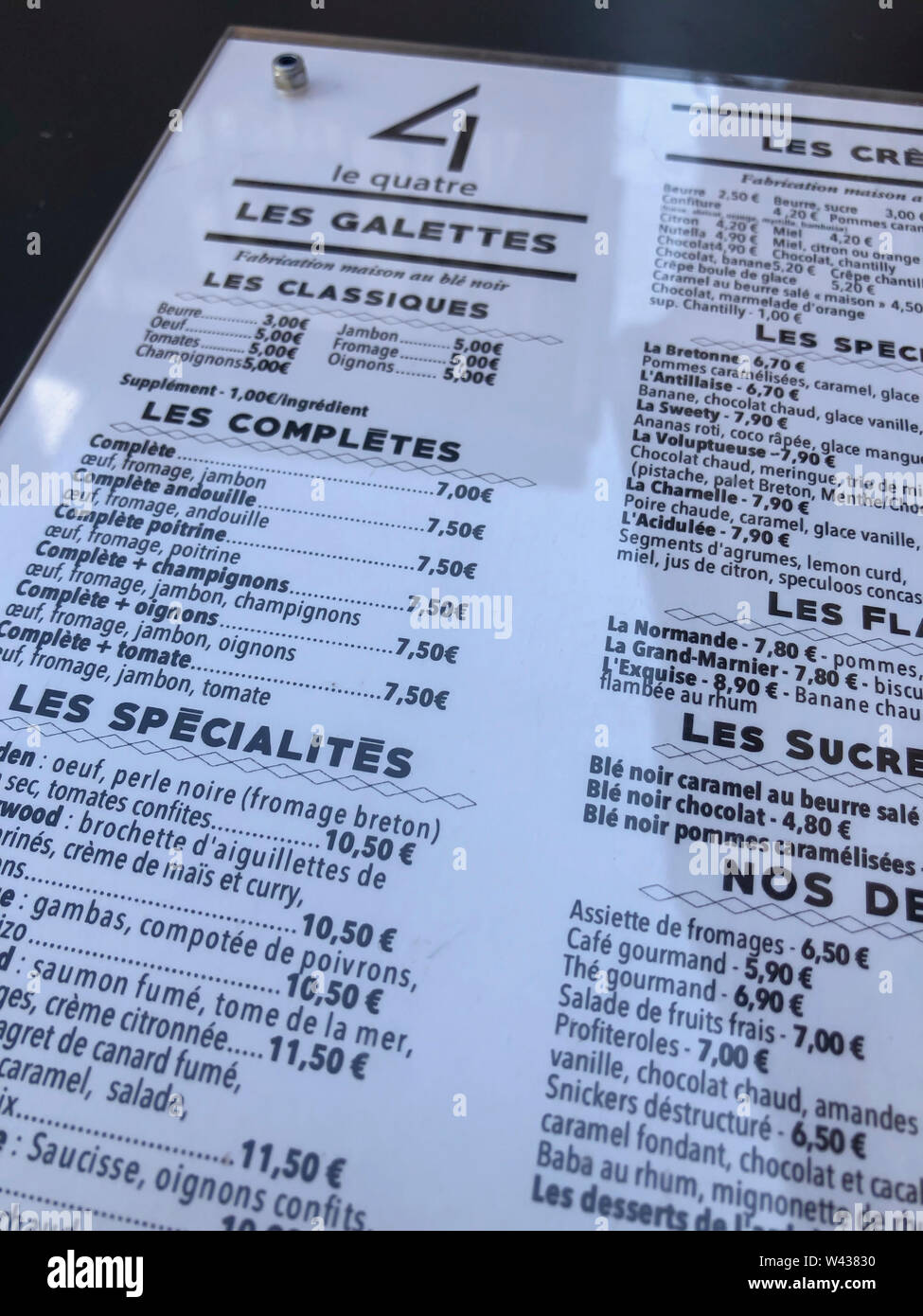 french restaurant menu