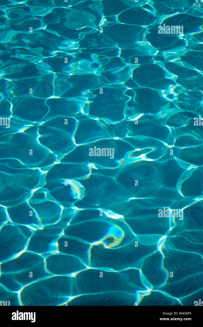 swimming pool water taken from above Stock Photo