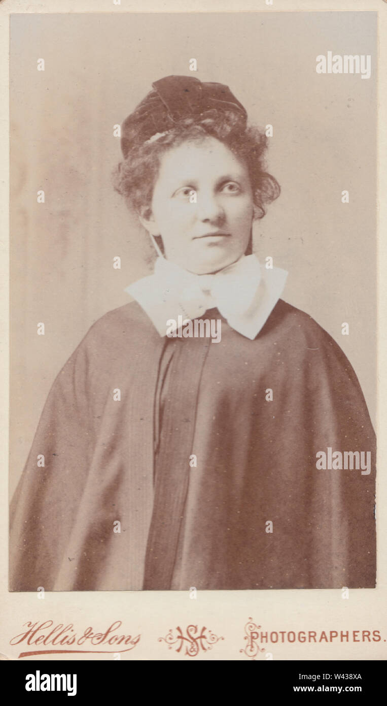 Victorian CDV (Carte De Visite) Showing a London Nurse Wearing Her Uniform. Stock Photo