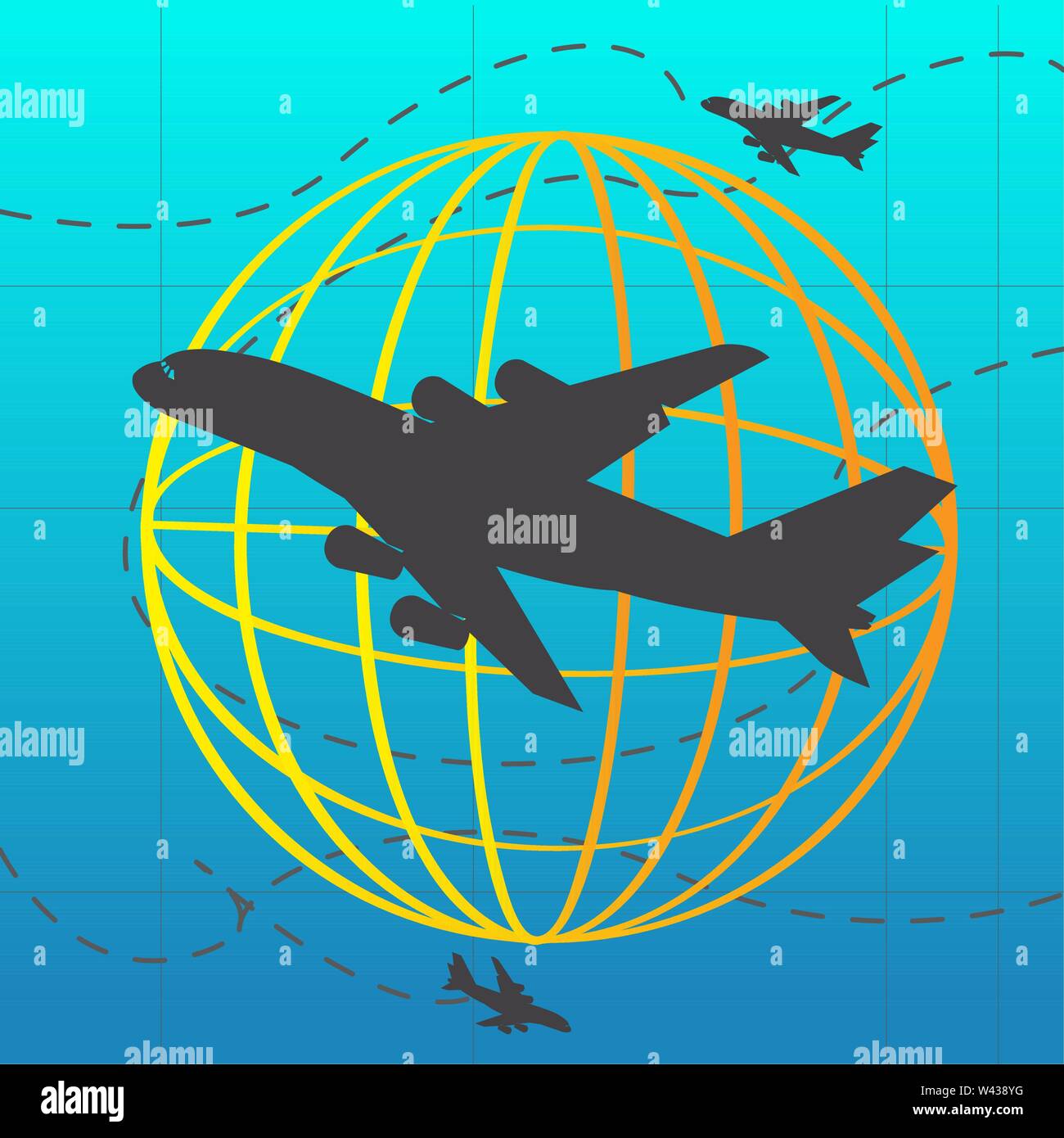 Silhouette Of An Airplane Travel And Tourism Vector Stock Vector 