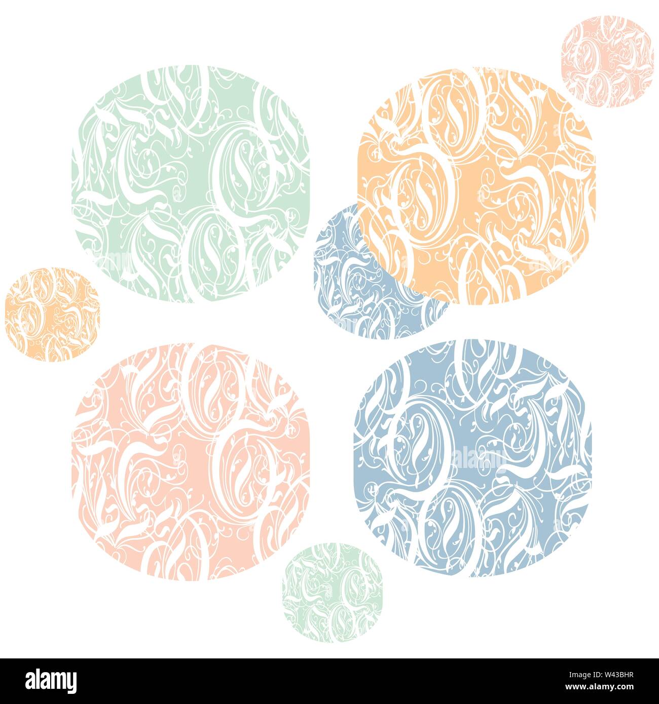 Candy sweet pattern with pink ornamented circles Stock Vector