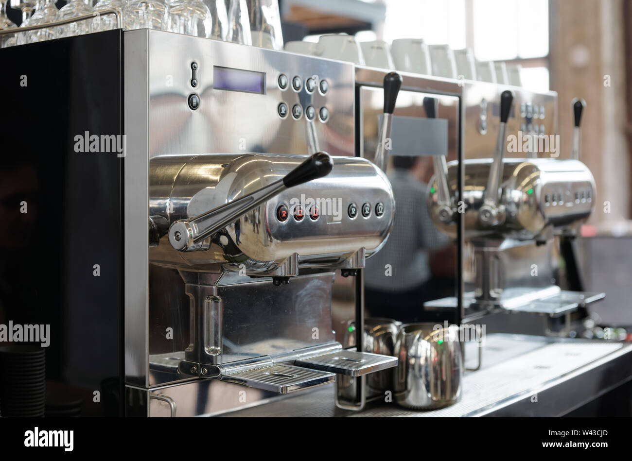 Italian espresso machine, restaurant equipment Stock Photo