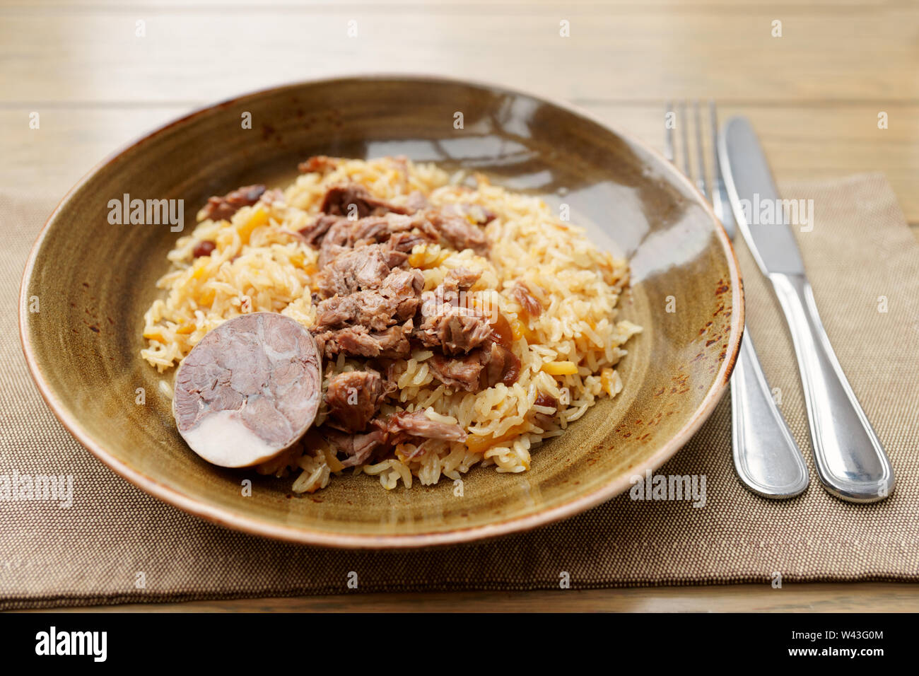 Pilaf, traditional dish of the Middle East, with lamb Stock Photo Alamy