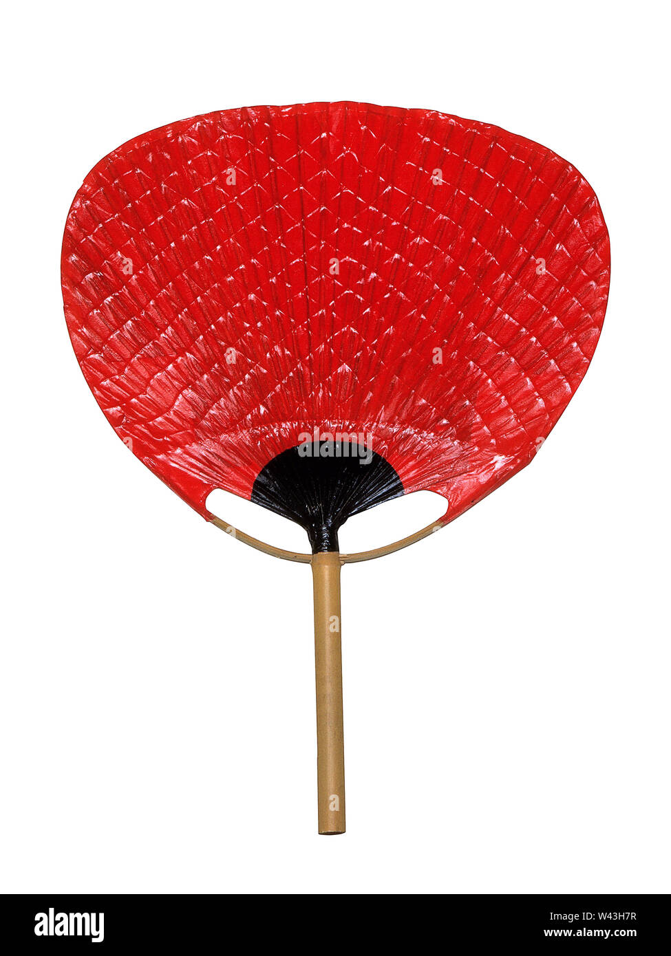 Red Hand Fan Isolated on a White Background. Stock Photo