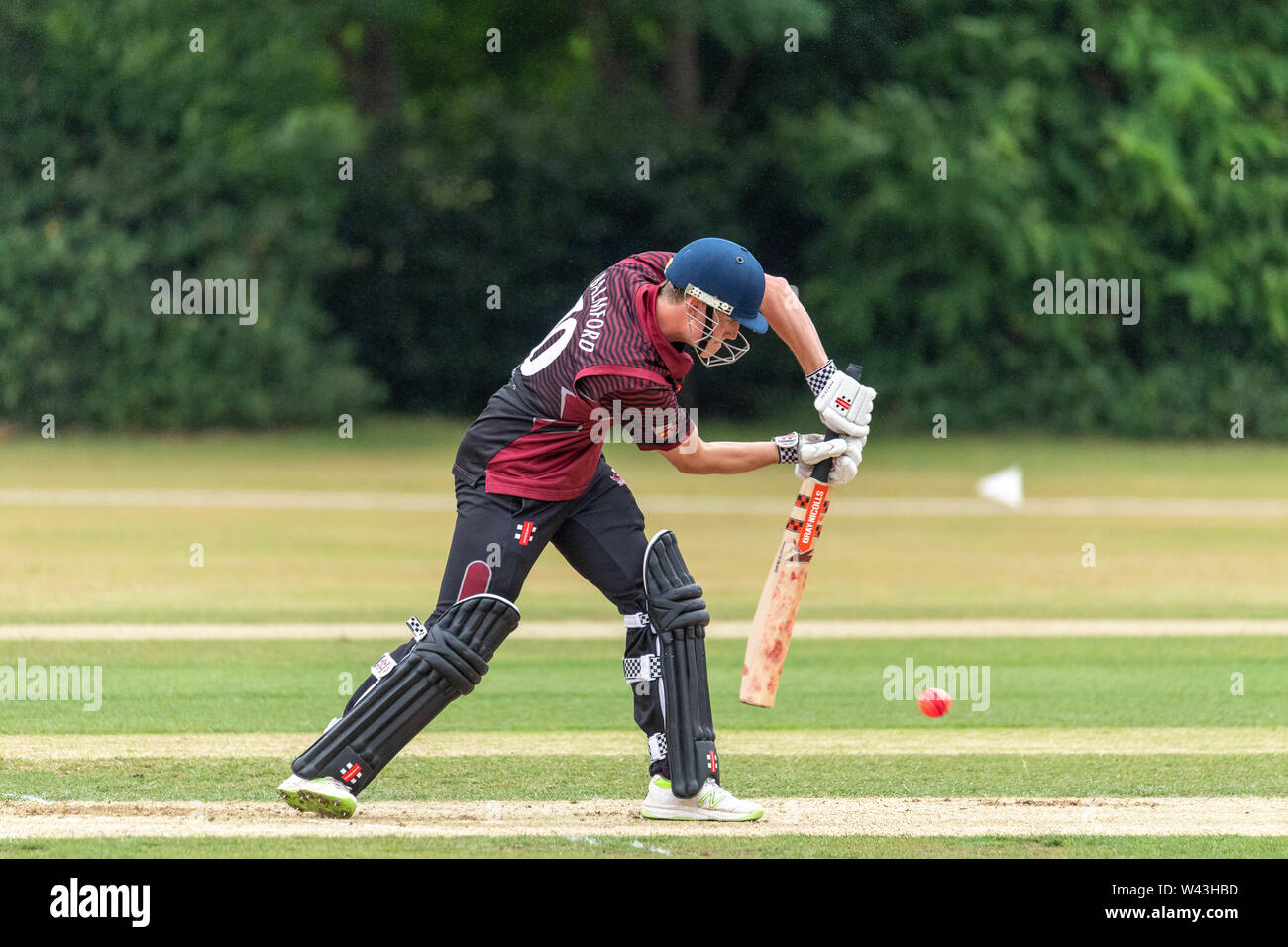Brentwood Essex 19th July 2019 Cricket match between the PCA English Masters and Brentwood Cricket Club.  Credit Ian Davidson/Alamy Live News Stock Photo