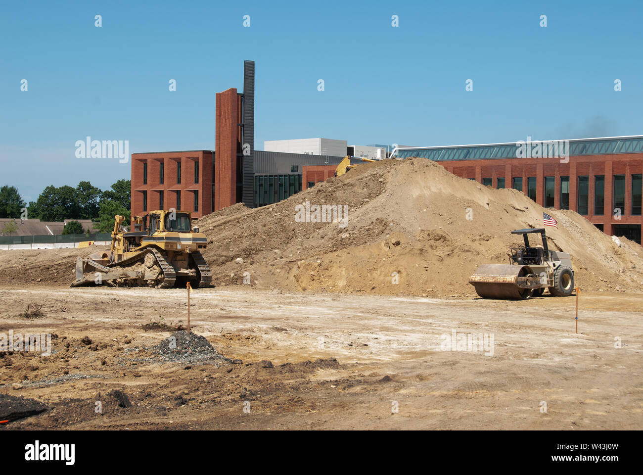 Construction site of a new high school Stock Photo