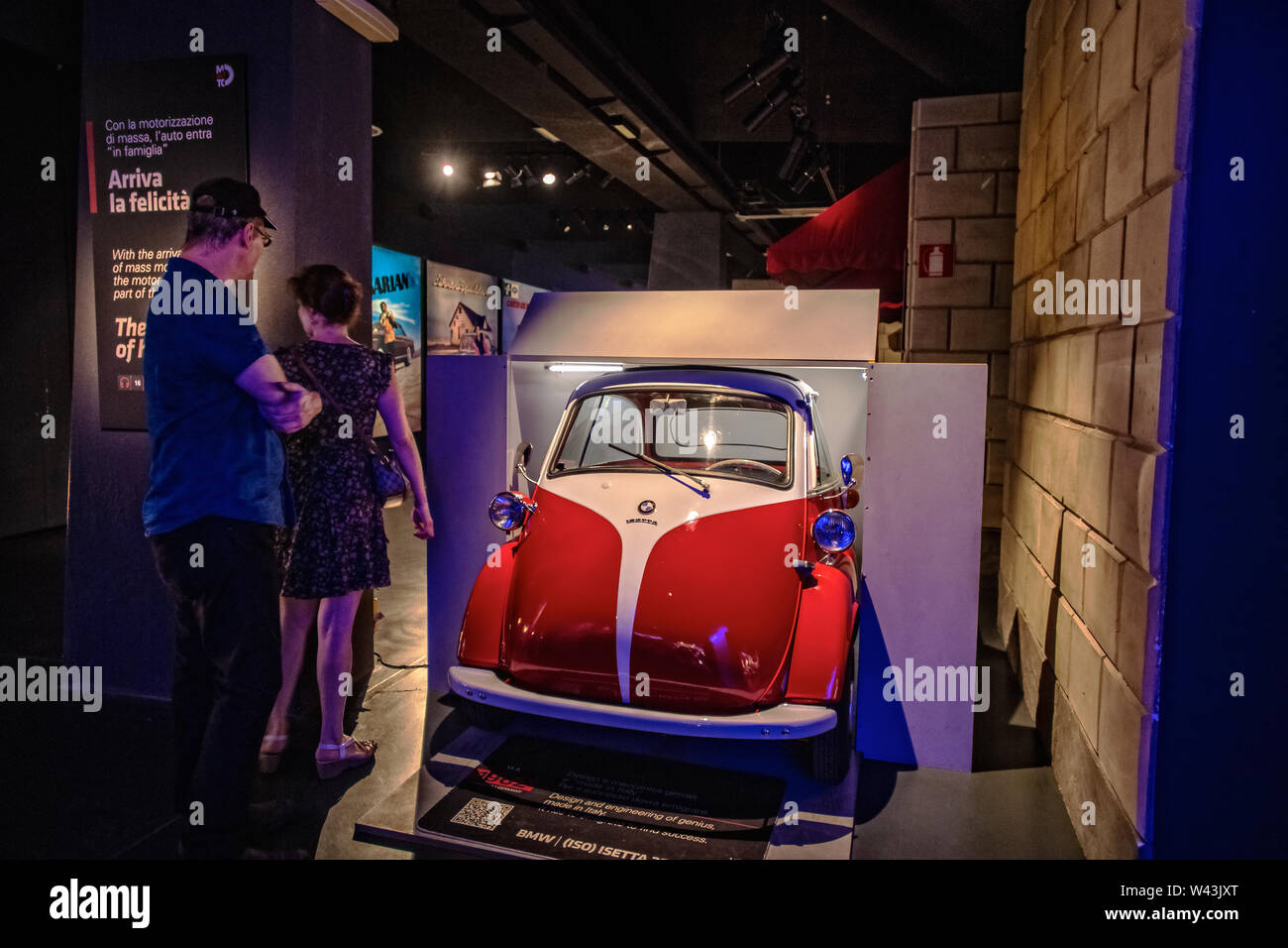 Italy Piedmont Turin Museo Dell’ Automonbile Torino ( Mauto ) - Germany 1962 - ( Iso ) Isetta 250 - Design and engineering of genius, made in Italy. It has to emigratse to find success Stock Photo