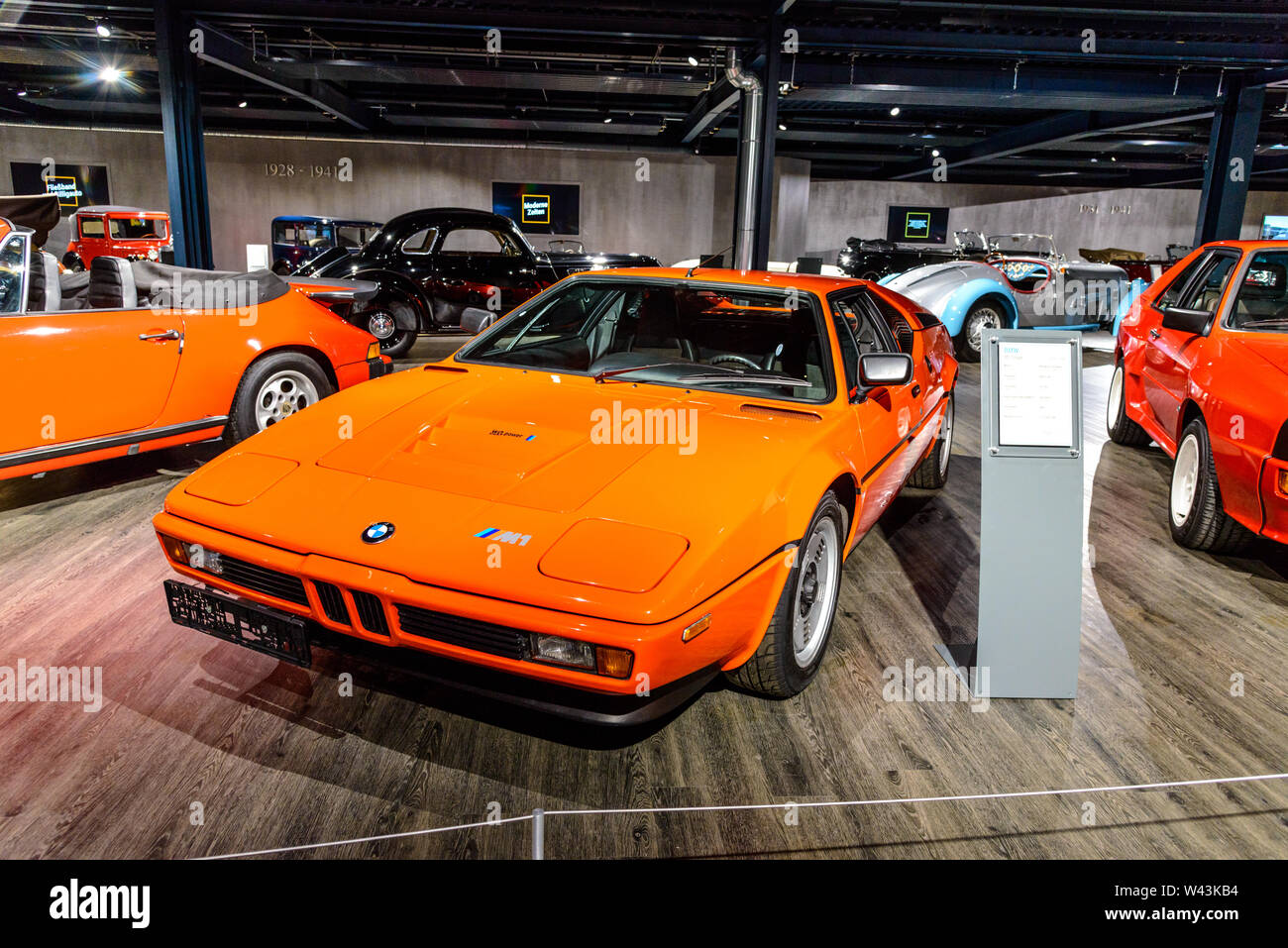 7 July 2019 - Museum EFA Mobile Zeiten in Amerang, Germany: BMW M1 Coupe 1979 - 1981. Retro car, oldtimer Stock Photo